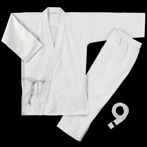 [HCM]Bộ Võ Phục Karate Vải Kaki Dày Thông Dụng (Kèm Đai Nhập Môn Trắng)