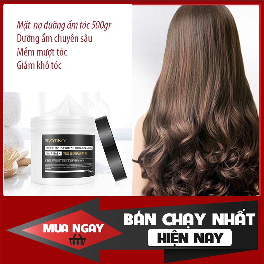 [Hàng xịn] Kem ủ tóc phục hồi tơ tằm, mềm mượt tóc phục hồi tóc xấu tổn pinky pinky 500ml