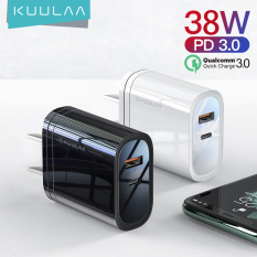 【For iPhone 13】KUULAA Bộ sạc nhanh 38W 4.0 3.0 PD Bộ sạc nhanh hai cổng cho iPhone X XS 8 XR Samsung S9 iPhone 12 pro max / 12 mini / 12 Xiaomi Huawei