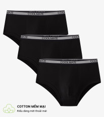 Combo 03 quần lót nam New Trunk Cotton Compact co giãn – màu đen thương hiệu Coolmate