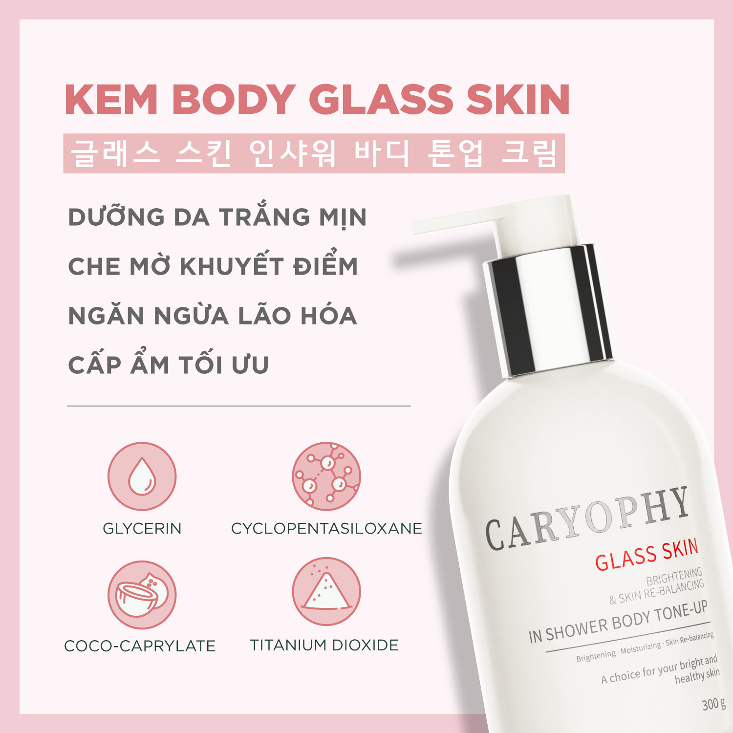 Combo 2 Minisize Body Caryophy Glass Skin 3 in 1