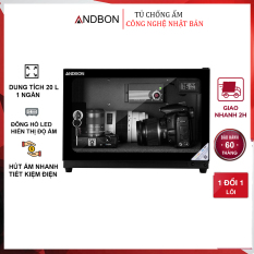 Tủ chống ẩm máy ảnh 30L nhập khẩu CN Nhật Bản ANDBON AD-30S, tủ hút ẩm máy ảnh 30 Lít, 2 ngăn, màn LCD cài đặt % độ ẩm, xốp chống xước, tiết kiệm điện – Bảo hành 5 năm