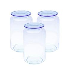 Bộ 3 Hũ Thủy Tinh Luminarc Rondo Ice Blue 1L L0364