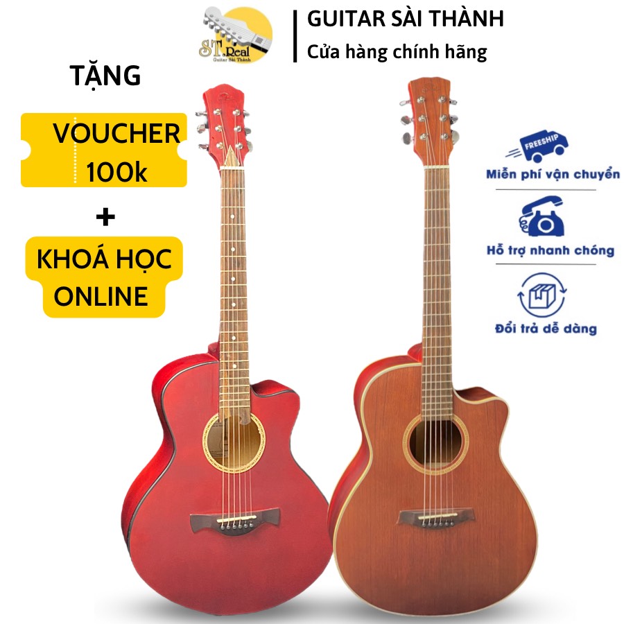 (Miễn Phí Ship) Đàn guitar Acoustic ST-X3 full solid gỗ hồng đào cao cấp chọn lọc có ty chỉnh cần...