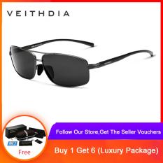 VEITHDIA Brand New Polarized Mens Sunglasses Aluminum Frame Sun Glasses Driving Eyewear Accessories For Men oculos de sol masculino 2458(Grey) [ free gift ]