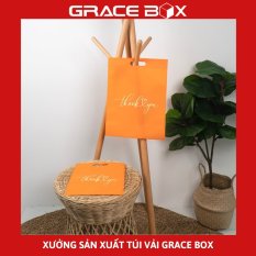 “Giá Rẻ Nhất” Túi Vải Không Dệt Thank You Ép Biên Quai Hột Xoài Tiện Ích (Màu Cam) – Siêu Thị Bao Bì Grace Box