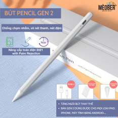 Bút cảm ứng Pencil Gen 2 – Chống chạm nhầm, vẽ nét thanh nét đậm, ghi chú dành cho iPad Pro 11, 12.9, Air 3 4, Gen 7 8, Mini 4 5