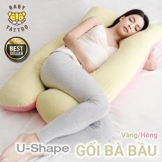 BABY TATTOO Gối ôm chữ U cho mẹ bầu bà bầu cao cấp CÓ THỂ THÁO RỜI 3.2KG 75X140CM