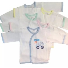 (Hàng loại 1) Áo sơ sinh Tay Dài Cài Xéo Trắng JOU, chất vải cotton 100% cao cấp mềm, mịn, thoáng mát
