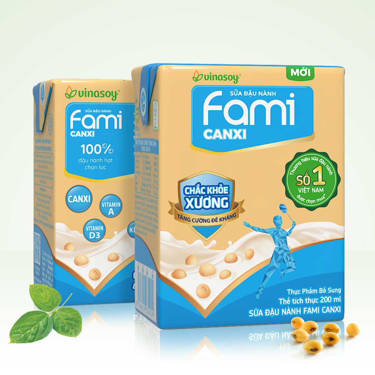 Thùng 36 hộp sữa đậu nành Fami Canxi Nguyên Vị (200ml/hộp)