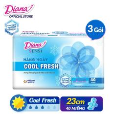 Bộ 3 gói Băng vệ sinh Diana hàng ngày Sensi Cool Fresh gói 40 miếng