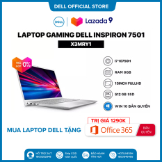 TRẢ GÓP 0%|FREESHIP| Laptop Dell Inspiron 7501 (X3MRY1) Core i7 10750H 15inch FullHD Ram 8GB 512GB SSD Card Màn Hình NVIDIA GTX1650Ti 4G Win 10 Bản Quyền Silver Bàn Phím Có Đèn