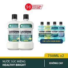 Bộ 2 chai nước súc miệng giúp răng trắng sáng tự nhiên Listerine Healthy Bright 750ml/chai – 540017258