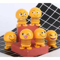 Bộ 7 Thú nhún Emoji Lò Xo lắc đầu hình biểu tượng cảm xúc- Trang trí xe ô tô, bàn làm việc – GIAO MÀU NGẪU NHIÊN