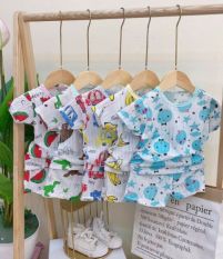 Bộ cotton giấy cộc tay cài vai cho bé 5-15 kg hàng qc cao cấp giao mẫu ngẫu nhiên chất liệu và thiết kế thông minh đảm bảo an toàn cho trẻ sử dụng có độ bền cao