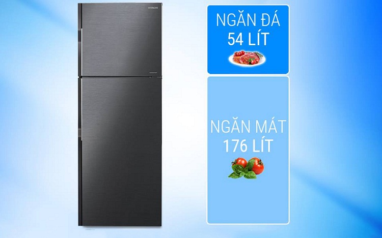 [Giao tại HCM] Tủ lạnh Hitachi Inverter 230 lít R-H230PGV7(BBK) - Luồng lạnh đa chiều, Kháng khuẩn, khử mùi Nano...