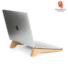 Kệ laptop tản nhiệt bằng gỗ, giá đỡ laptop để bàn góc nghiêng phù hợp, tránh mỏi mắt