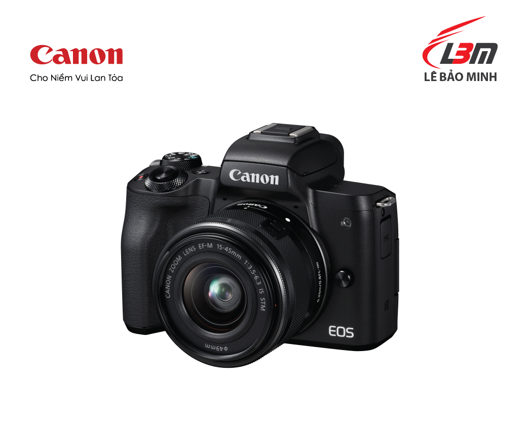 [GIFT- Đồng Hồ] Máy ảnh Canon EOS M50 Mark II EF-M15-45mm F/3.5-6.3 IS STM - Chính Hãng Lê Bảo Minh