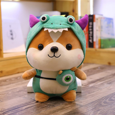 Gấu bông hình chú chó bông Shiba đáng yêu vải nhung mềm mại cao cấp