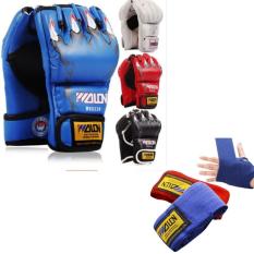 Combo Găng Tay MMA Hở Ngón + Băng Đa Cuốn Tay Walon Loại Xịn – Thiết bị tập boxing, mma chuyên nghiệp – Dành cho dân chuyên, phòng tập, võ đường