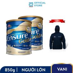 Bộ 2 lon Ensure 850g bổ sung dinh dưỡng đầy đủ và cân đối, giúp phục hồi và tăng cường sức khỏe Tặng áo khoác thể thao