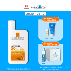 Kem chống nắng dạng sữa lỏng nhẹ không nhờn rít La Roche-Posay Anthelios Invisible Fluid SPF 50+ 50ml