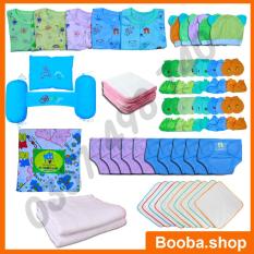 Combo 74 Món Đồ Dùng Cho Bé Sơ Sinh từ 2-8kg ( áo hoa dài tay nút giữa) 74ADH -HOMA.shop