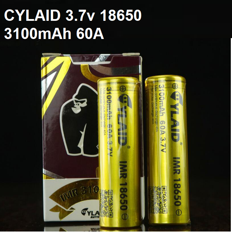 Cell pin 18650 Cylaid 3.7v dung lượng cao 3100mAh dòng xả 60A 1 viên