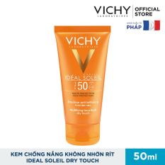 Kem chống nắng không gây nhờn rít Vichy Ideal Soleil Dry Touch SPF 50 Chống Tia UVA + UVB 50ml