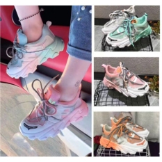 Giày thể thao nữ , giày nữ , giày sneaker nữ gót màu 2 dây cao cấp , độn đế hàng hot 2020