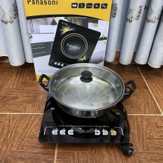 Bếp từ Panasonic tặng kèm nồi lẩu Bếp Từ Cảm Ứng Mặt Kính Chịu Lực Panasonic Thái Lan kèm nồi, Tiết Kiệm Điện Năng Bếp đặc biệt an toàn cho người sử dụng bởi chức năng cảnh báo nhiệt lượng còn dư, cảnh báo mặt bếp