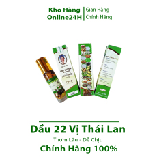 Dầu lăn 22 vị thảo dược OTOP gerbal liquid Balm Yatim Brand Thái Lan