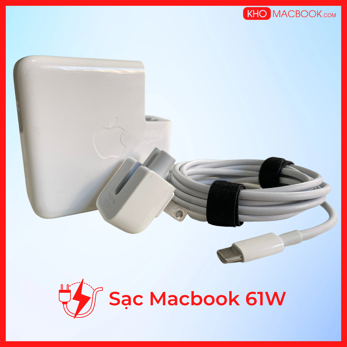 Sạc Laptop, Adapter Macbook Air/Pro 13″ 15″ USB-C 61W. Dây Sạc Macbook 2 Đầu Type C Dùng Cho Điện Thoại,Laptop.