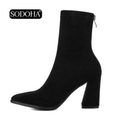 Giày Boost Nữ Da Lộn Matin Cổ Cao Kiểu khoá Kéo Siêu Hot Sodoha MAT-0059