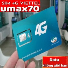 Sim 4G Viettel Không giới hạn Data 4G 1 Tỷ GB Umax70 Vào mạng internet thả ga cả tháng – Phí chỉ 70k/tháng