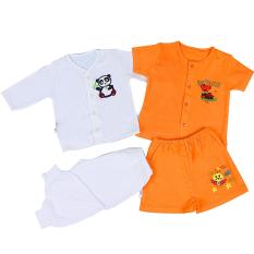 Combo 4 bộ đồ sơ sinh in hình kute cho bé