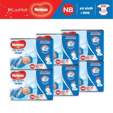 Bộ 6 tã dán sơ sinh Huggies 36 miếng (Cho bé dưới 5kg)