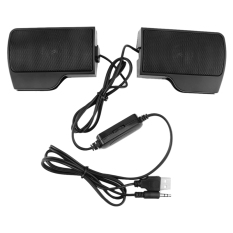 1 PCS USB Stereo Speaker Sound Bar Clipon Speakers Portable Black Mini Clip for Notebook Laptop Phone Music Player Computer