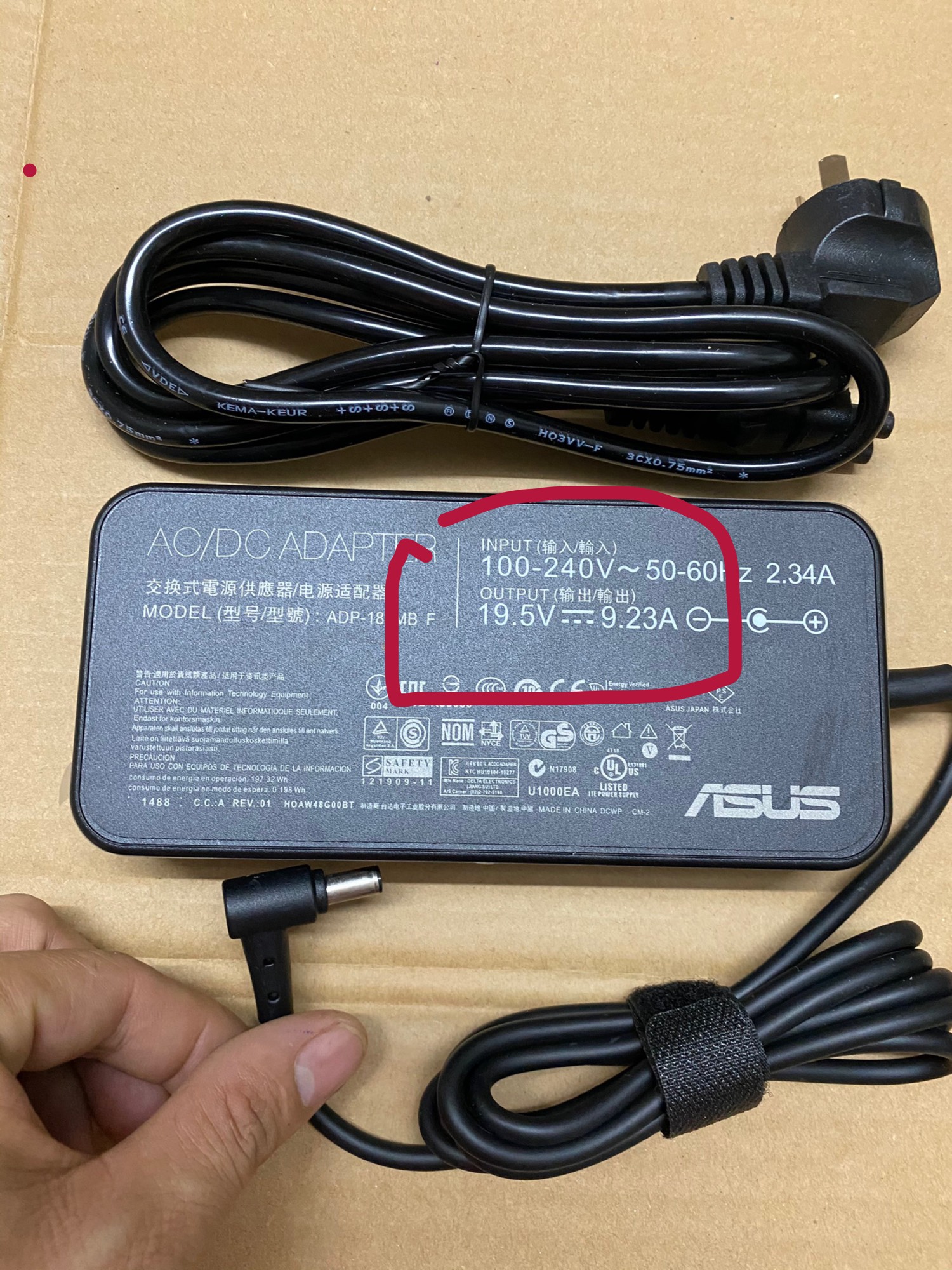 Bộ sạc laptop Asus rog strix hero ii gl504 19.5V-9.23A bản gốc Asus