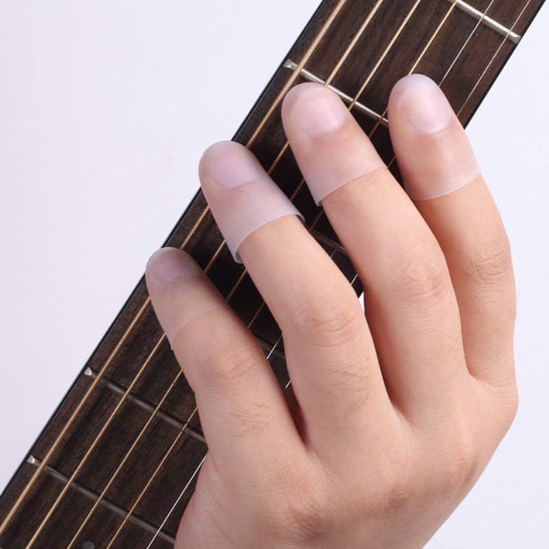 TONGBAO01 4 miếng bảo vệ đầu ngón tay guitar miếng bảo vệ ngón tay silicon cho phụ kiện guitar