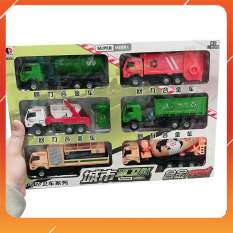 Đồ Chơi Noel – Bộ 6 Xe Chở Rác Super – Đồ Chơi Trẻ Em Toy Mart