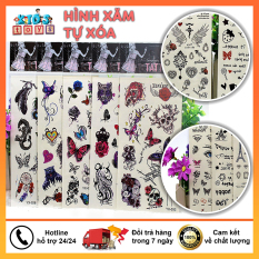 Hình xăm dán tatoo mini chống thấm nước, màu sắc tươi sáng, đa dạng mẫu, không mùi.