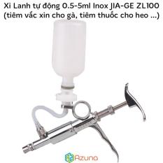 Xi Lanh tự động tiêm thuốc 0.5-5ml Inox JIA-GE ZL100 (tiêm vắc xin cho gà, tiêm thuốc cho heo …)