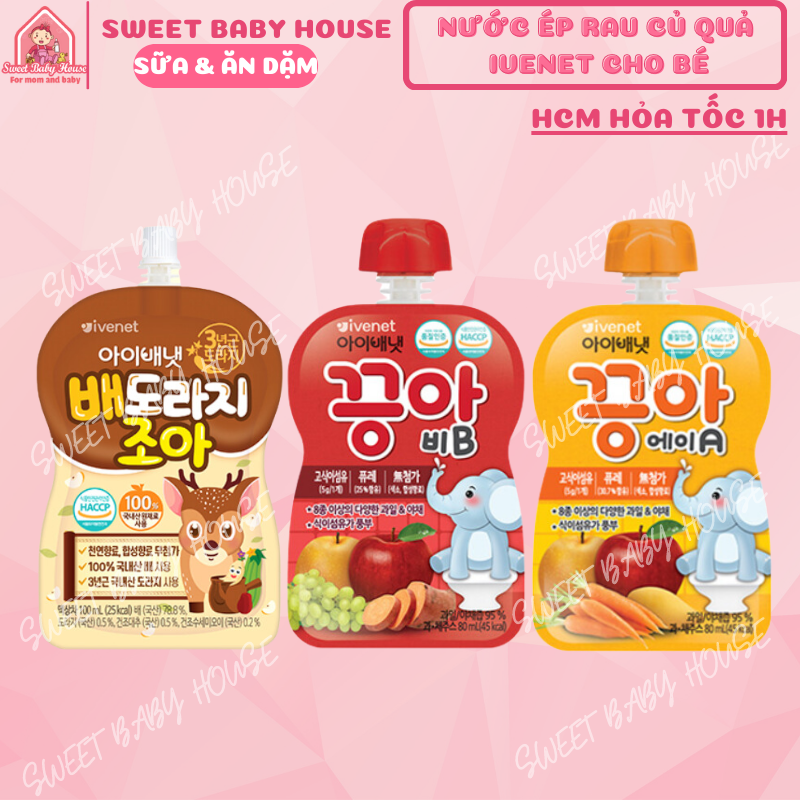 Nước ép rau củ Ivenet Hàn cho bé từ 6 tháng. Date 2023 – Sweet Baby House