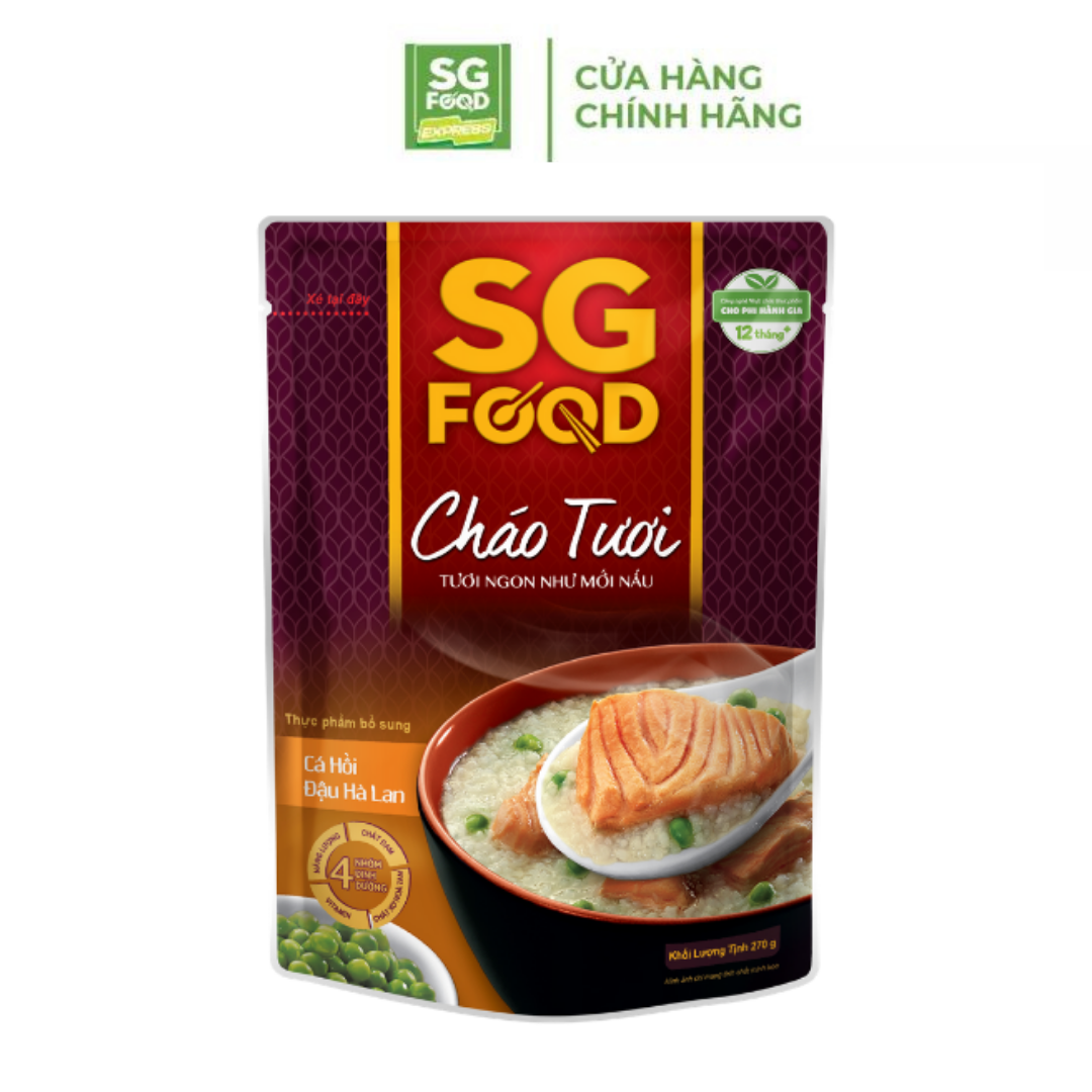 Cháo Tươi Sài Gòn Food Cá Hồi & Đậu Hà Lan 240G