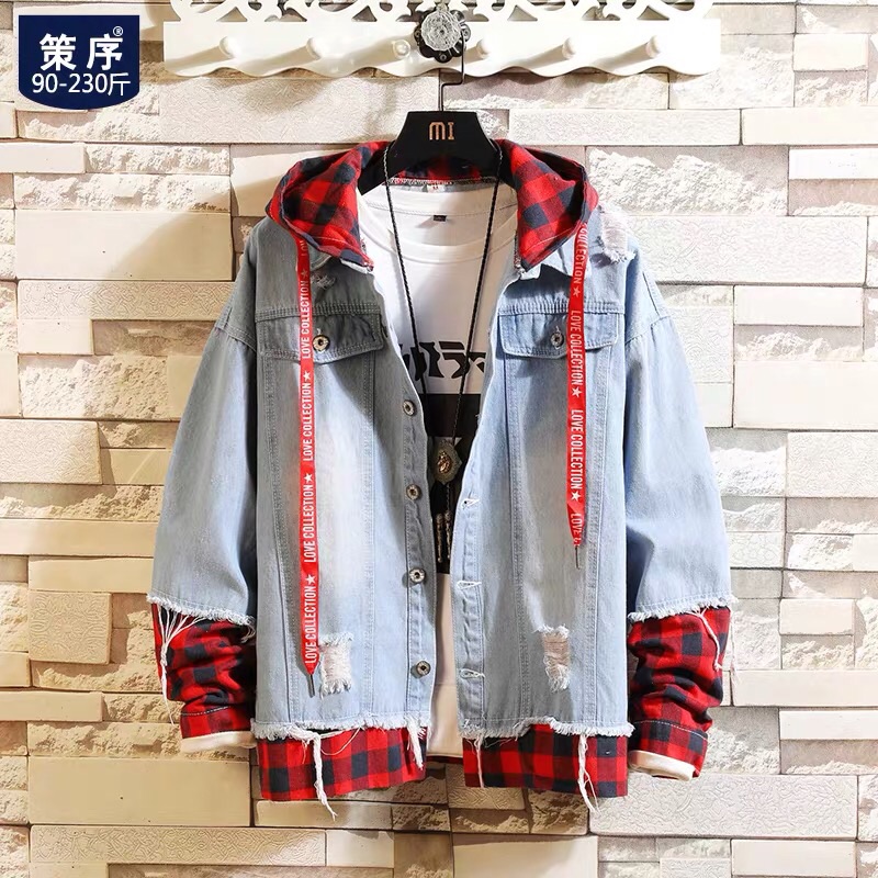 [HCM]Áo khoác jean nữ sơ mi đỏ - áo khoác jeans Hàn Quốc style form rộng đáng yêu size M-L-XL...