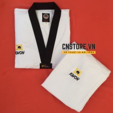 Quần Áo Võ – Võ Phục Taekwondo Cổ Đen Vải Sọc Kwon Dày Dặn Bền Chắc