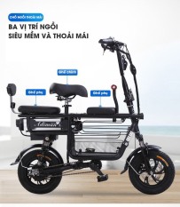 xe đạp điện cho học sinh – Xe điện có 3 ghế có giỏ Adiman giỏ to đi 100k / lần sạc xe đạp điện mini xe đạp điện mini – xe đạp điện- xe điện – xe máy điện – xe điện người lớn – xe điện gấp gọn