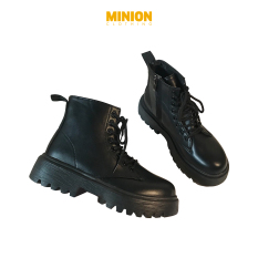 Giày boots Minion Clothing cổ cao, đế độn 4cm phong cách Unisex Ulzzang Streetwear G2401