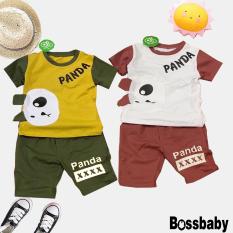 SÉT 2 Bộ Đồ Trẻ Em .Áo Quần Bé Trai Túi Gấu Trắng PHỐI TAY THEO MÀU QUẦN Cho Bé Từ 6kg-26kg.